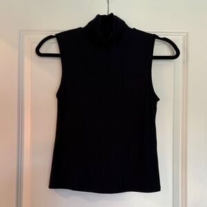 Theory Navy Blue Sleeveless Turtleneck Top